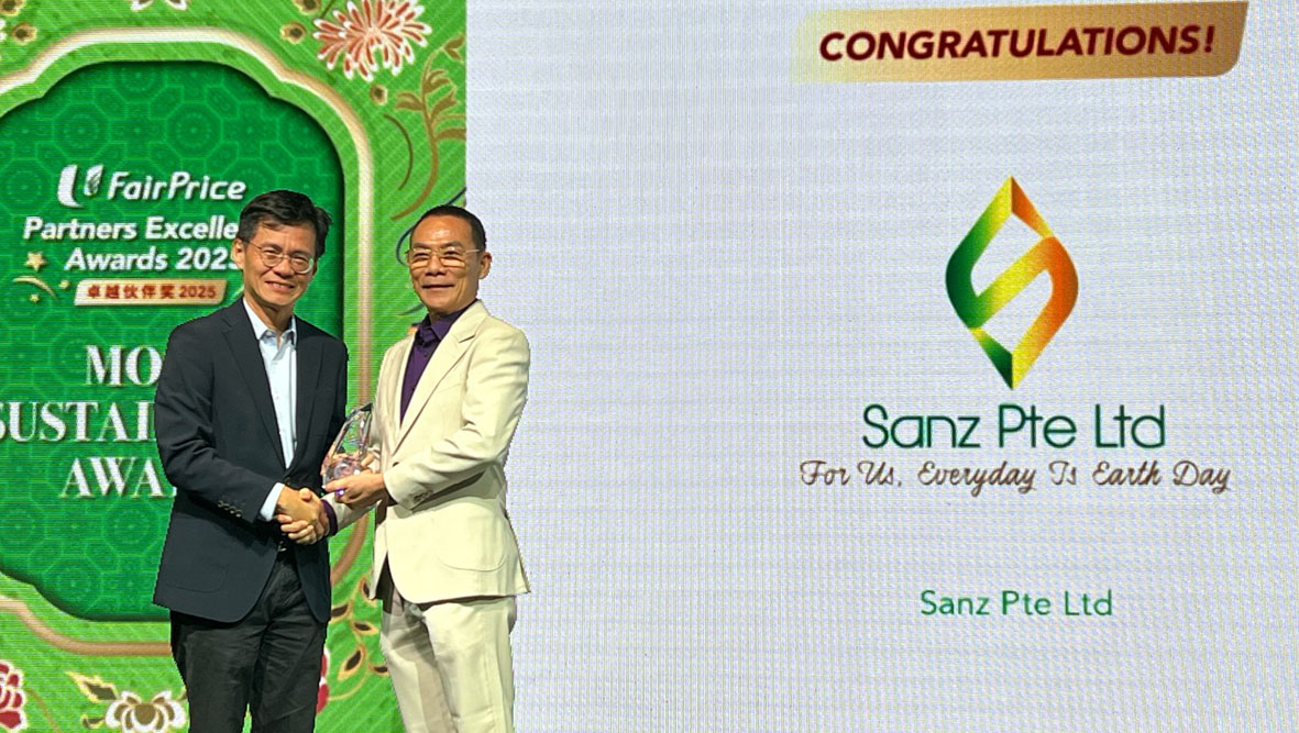 Sanz Pte Ltd Receives Prestigious ‘Most Sustainable Award’ at FairPrice Partners’ Excellence Awards 2025